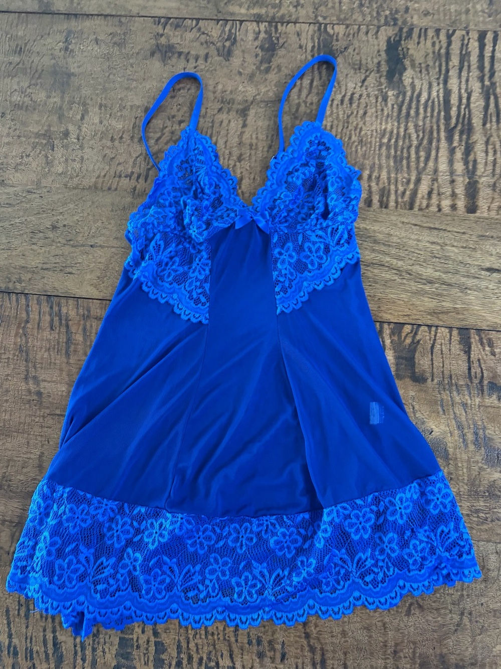 Avidlove Royal Blue Lace Babydoll Lingerie Dress Size S